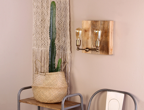 aplique de pared de madera