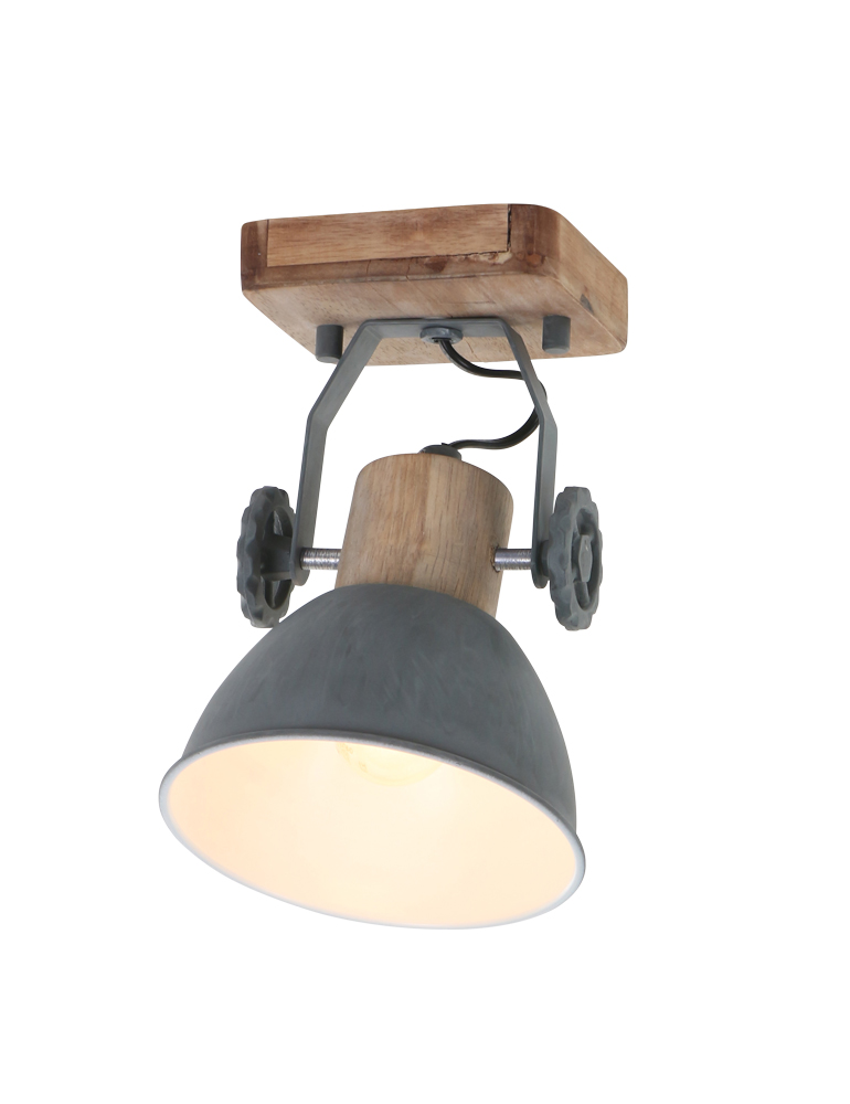 Foco de madera Mexlite Gearwood gris - Lamparas en linea
