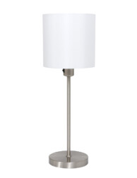 lampara de mesa con pantalla redonda blanca-1563ST