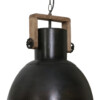 lampara industrial negra con detalle de madera-1678ZW