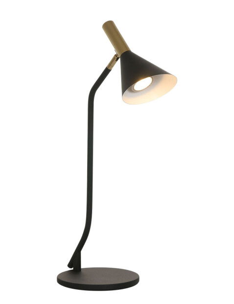 Lámpara de mesa negra y dorada-2489ZW