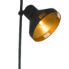 Lámpara de pie negra y dorada Mexlite Evy-2569ZW