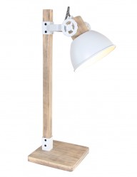 Lámpara de mesa escandinava Mexlite Gearwood blanca-2665W