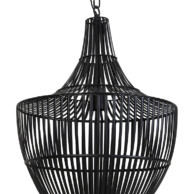 Lámpara de comedor negra con madera Light & Living Banu-2847ZW
