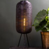 Lámpara de mesa de ratán negro Light & Living Tomek-2908ZW