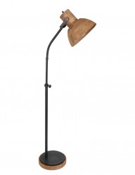 Lámpara de pie con pantalla de madera Light & Living Imbert