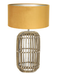 Lámpara de mesa de ratán ocre-7023B