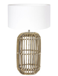 Lámpara de mesa rústica blanca-7024B