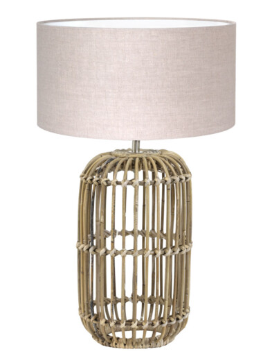 Lámpara de mesa de bambú en beige-7025B