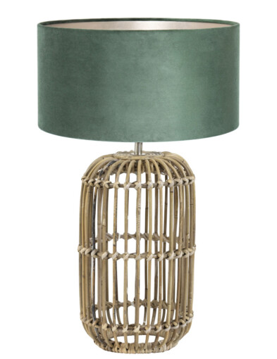 Lámpara de mesa rústica verde-7026B