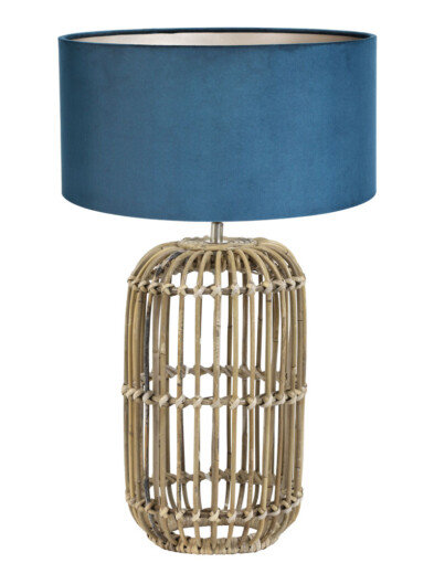 Lámpara rústica de terciopelo azul-7028B