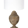 Lámpara de madera con pantalla blanca-7072B