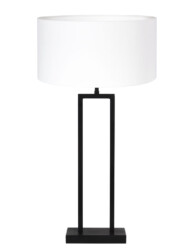Lámpara negra con pantalla blanca-7098ZW