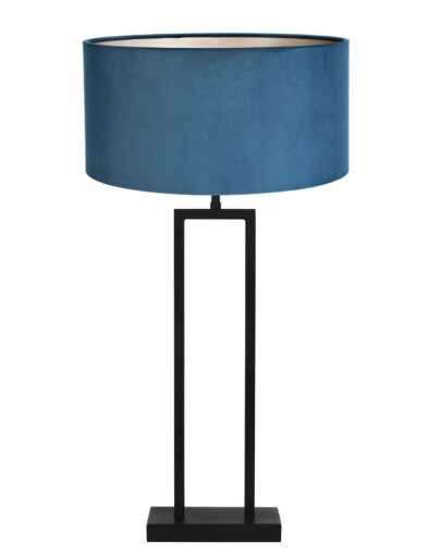 Lámpara negra con terciopelo azul-7102ZW