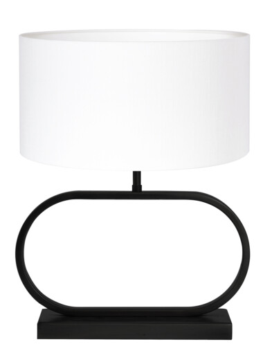 Lámpara de mesa ovalada blanca-8314ZW