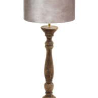 Lámpara de madera pantalla plateada-8352BE