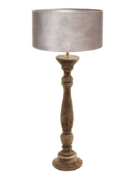 Lámpara de madera pantalla plateada-8352BE