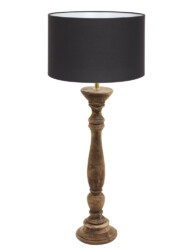 Lámpara de madera pantalla negra-8357BE