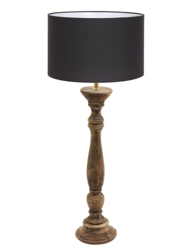 Lámpara de madera pantalla negra-8357BE
