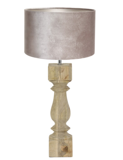 Lámpara de de madera rústica plateada-8360BE