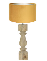 Lámpara ocre con base de madera-8362BE