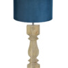 Lámpara de madera pantalla azul-8365BE