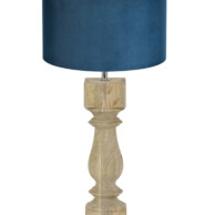 Lámpara de madera pantalla azul-8365BE