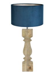 Lámpara de madera pantalla azul-8365BE