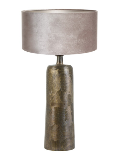 Lámpara de mesa bronce con pantalla plateada-8366BR
