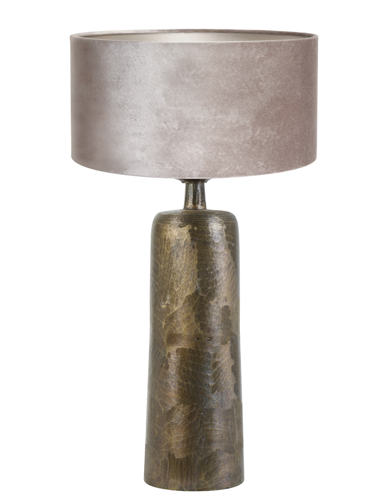 Lámpara mesa bronce con pantalla plateada Light & Living - Lamparas en linea