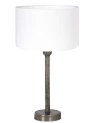 Lámpara blanca con base de acero-8412ST