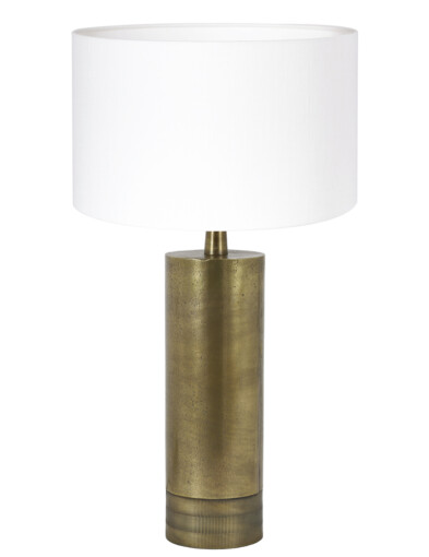 Lámpara dorada con pantalla blanca-8419BR