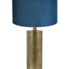 Lámpara de mesa dorada con terciopelo azul-8421BR