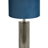 Lámpara plateada con terciopelo azul-8421ZW