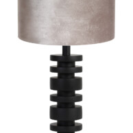 Lámpara discos con terciopelo gris-8436ZW