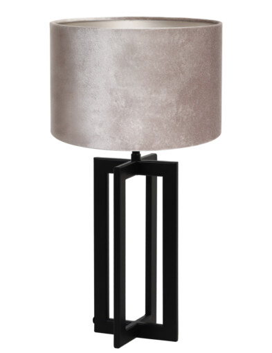Lámpara moderna negra con pantalla plateada-8458ZW