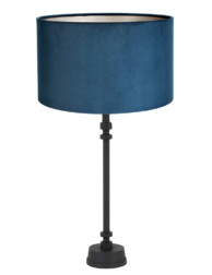 Lámpara de mesa terciopelo azul negro-7043ZW