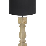 Lámpara de madera con pantalla negra-8361BE