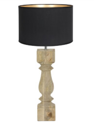 Lámpara de madera con pantalla negra-8361BE