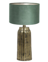Lámpara de sobremesa dorada y verde-8380GO
