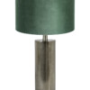 Lámpara plateada de mesa de terciopelo verde-8415ZW