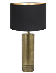 Lámpara dorada con pantalla negra-8417BR