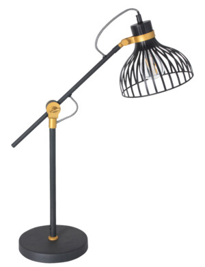 lampara-de-mesa-industrial-negra-y-dorada-anne-lighting-dunbar-3090zw