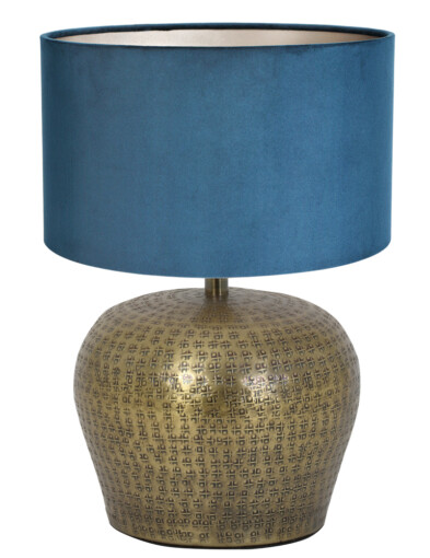 Lámpara jarrón con pantalla azul-7021BR