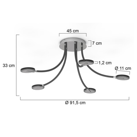 5-luces-techo-modernas-steinhauer-turound-acero-y-transparente-y-negro-3376st-4