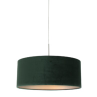 lampara-colgante-con-pantalla -steinhauer-sparkled-light-verde-y-acero-8148st