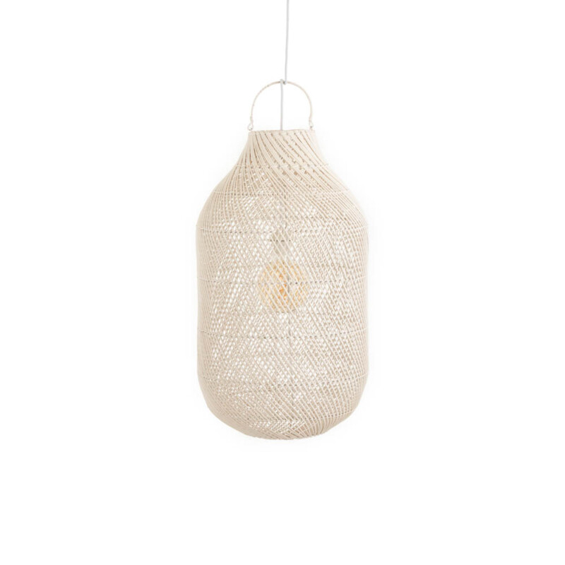 Lámpara colgante rústica de madera blanca Jolipa Maya