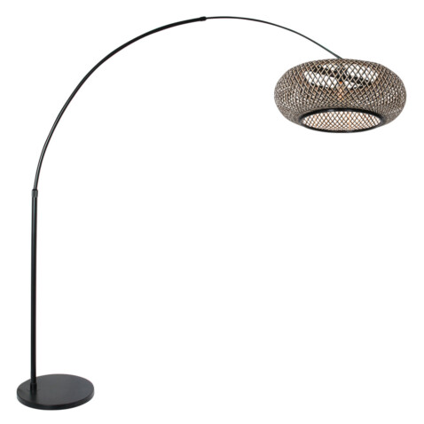 lampara-arqueda/-pantalla-trenzada-steinhauer-sparkled-light-haya-y-negro-7508zw