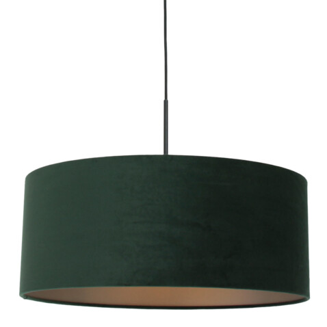 lampara-colgante-pantalla-terciopelo -steinhauer-sparkled-light-verde-y-negro-8156zw