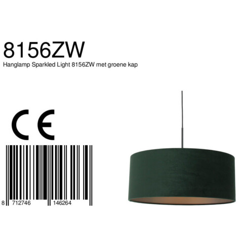 lampara-colgante-pantalla-terciopelo-steinhauer-sparkled-light-verde-y-negro-8156zw-6
